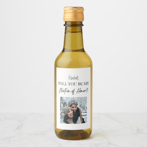 Will You Be My Matron of Honor Proposal Custom Wine Label