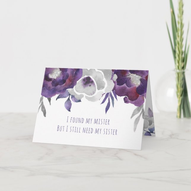 Will you be my Matron of Honor purple floral Invitation (Front)
