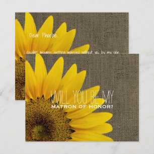 Will You Be My Matron of Honor Rustic Wedding Invitation