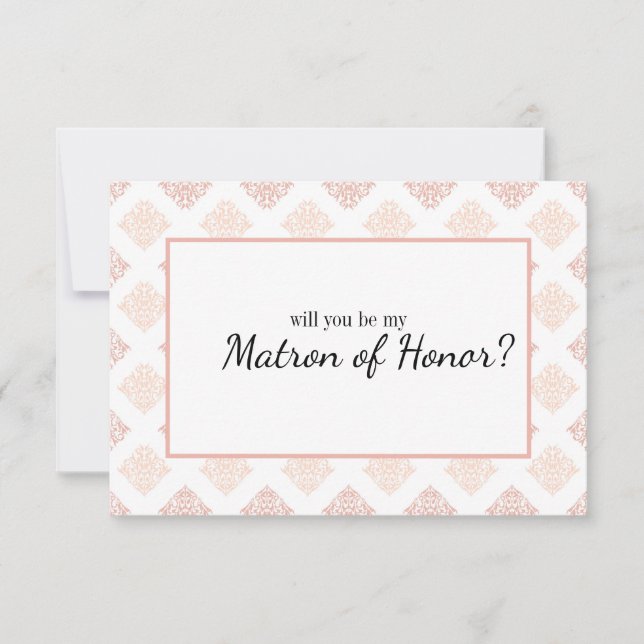 Will You Be My Matron of Honor Soft Peachy Blush (Front)