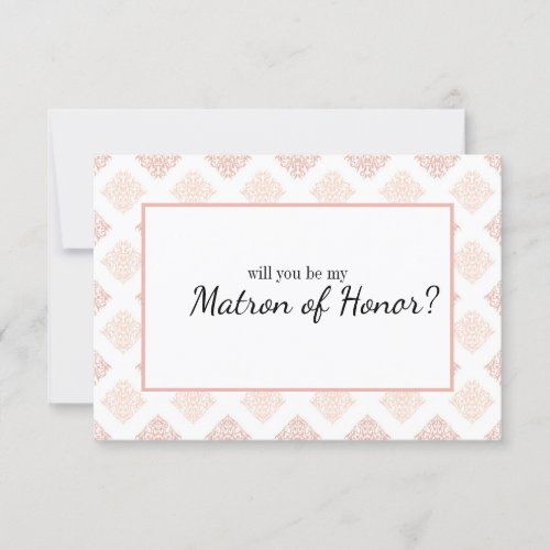 Will You Be My Matron of Honor Soft Peachy Blush