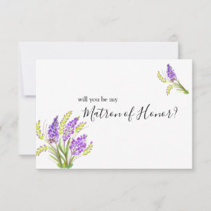 Will You Be My Matron of Honor Watercolor Lavender