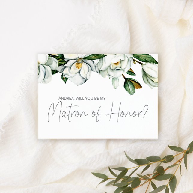 Will You Be My Matron of Honor White Magnolia (Creator Uploaded)