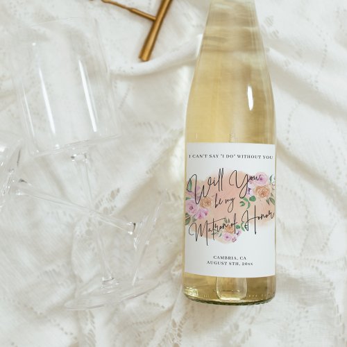 Will You Be My Matron of Honor Wine Label