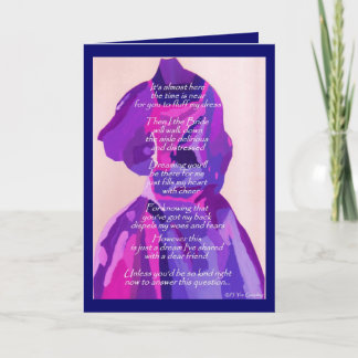 "Will You Be My Matron Of Honor" Winter Blue Card