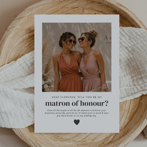 Will You Be My Matron of Honour Photo Proposal Invitation