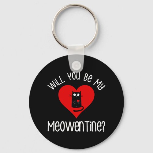 Will You Be My Meowentine Valentines Day Keychain