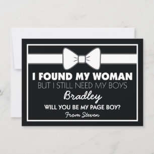 Will You Be My Page Boy Black/White Bow Tie Invitation