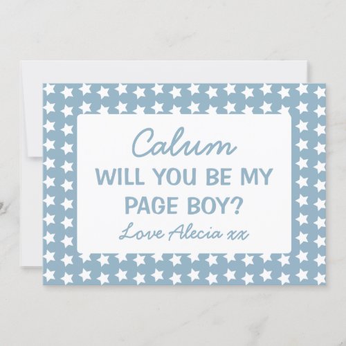 Will You Be My Page Boy Blue Stars Invitation