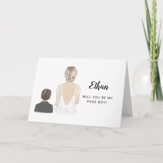 Will You Be My Page Boy Proposal Folded Card (Front)