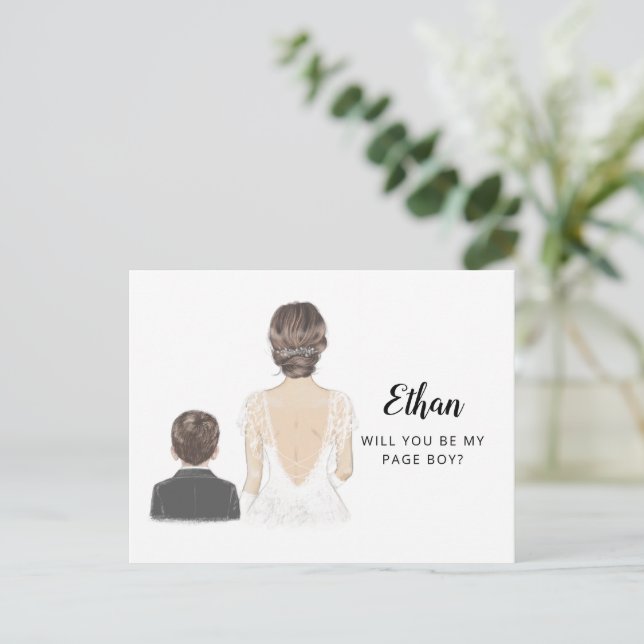 Will You Be My Page Boy Proposal postcard (Standing Front)
