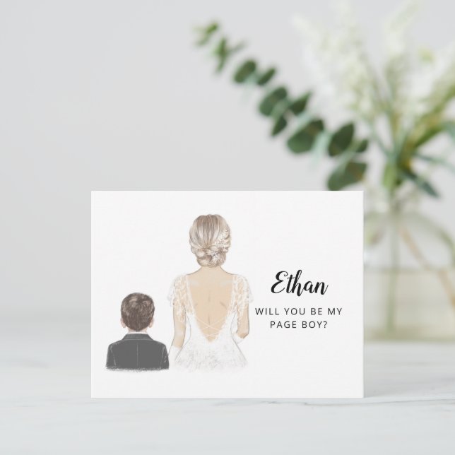 Will You Be My Page Boy Proposal Postcard (Standing Front)