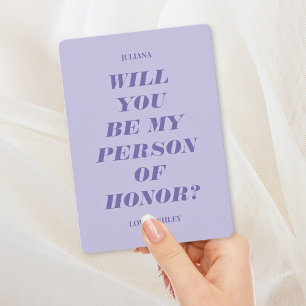 Will You Be My Person of Honor? Modern Lavender Invitation
