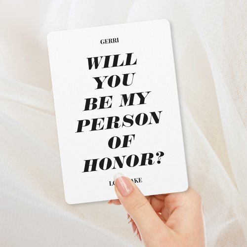 Will You Be My Person of Honor Modern Text Invita Invitation