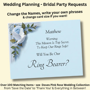 Will You Be My Ring Bearer? Blue Roses & Doves
