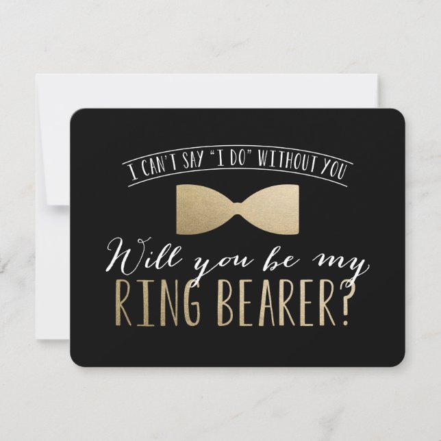 Will you be my Ring Bearer ? | Groomsmen Invitation (Front)