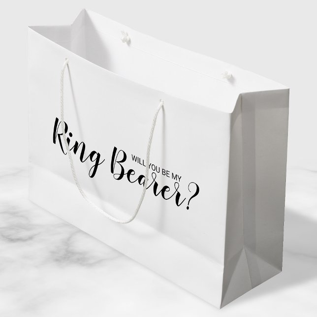 Will You Be My Ring Bearer? Modern Proposal Large Gift Bag (Creator Uploaded)