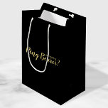 Will You Be My Ring Bearer? Modern Proposal Medium Gift Bag<br><div class="desc">"Will You Be Ring Bearer?" Modern Proposal Gift bag
featuring title "Will You Be My Ring Bearer?" in gold modern script font style on black background.</div>