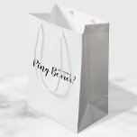 Will You Be My Ring Bearer? Modern Proposal Medium Gift Bag<br><div class="desc">"Will You Be Ring Bearer?" Modern Proposal Gift bag
featuring title "Will You Be My Ring Bearer?" in black modern script font style on white background.</div>
