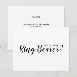 Will You Be My Ring Bearer? Modern Script Invitation