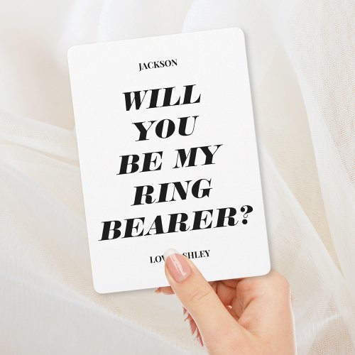 Will You Be My Ring Bearer Modern Text Invitation