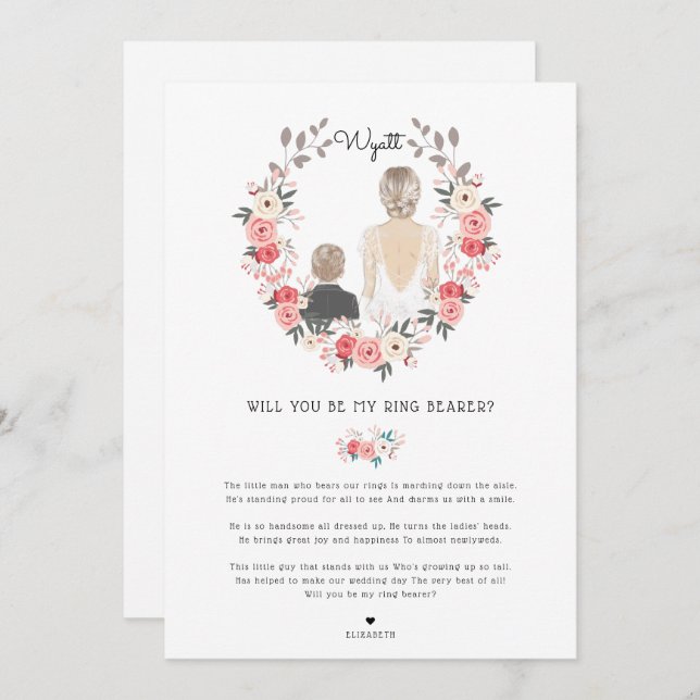 Will you be my Ring Bearer Proposal Invitation (Front/Back)