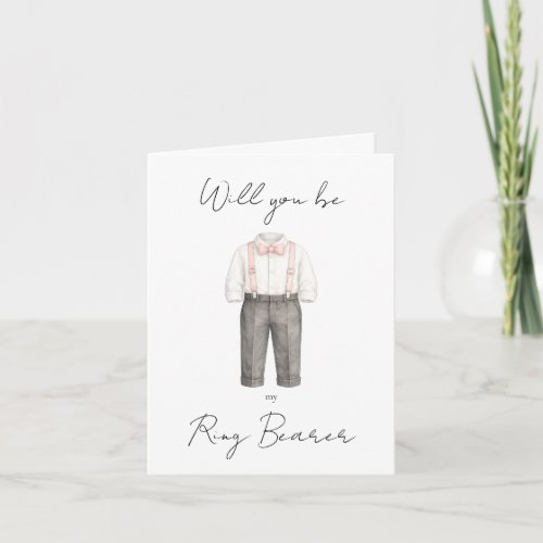 Will You Be My Ring Bearer Proposal Watercolor Thank You Card