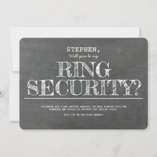 Will You Be My Ring Security Funny Proposal Invitation