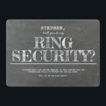 Will You Be My Ring Security Funny Proposal Invitation<br><div class="desc">Funny and sweet ring bearer proposal card</div>