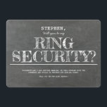 Will You Be My Ring Security Funny Proposal Invitation<br><div class="desc">Funny and sweet ring bearer proposal card</div>