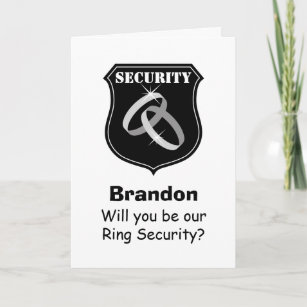 Will you be my ring security proposal card