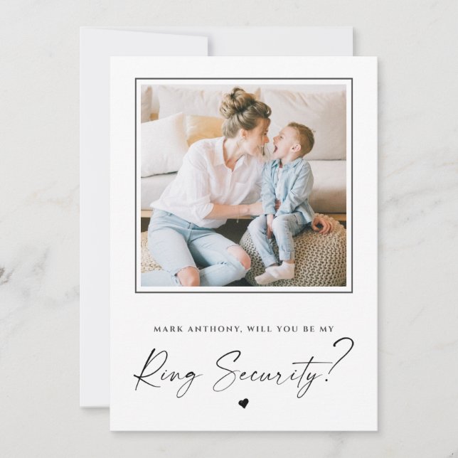 Will You Be My Ring Security Proposal Photo Card (Front)