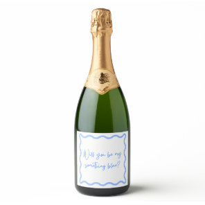 Will you be my something blue? Bridesmaid proposal Sparkling Wine Label