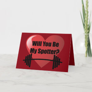 Will You Be My Spotter Valentine's Day Gym Fitness Holiday Card