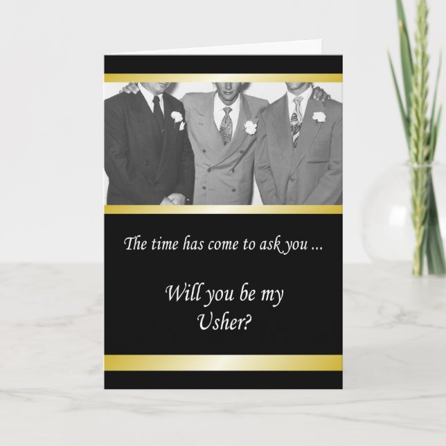 Will you be my Usher? - Classy Invitation (Front)
