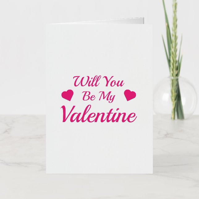 Will You Be My Valentine 3/4 Sleeve Raglan T-Shirt Foil Holiday Card (Front)