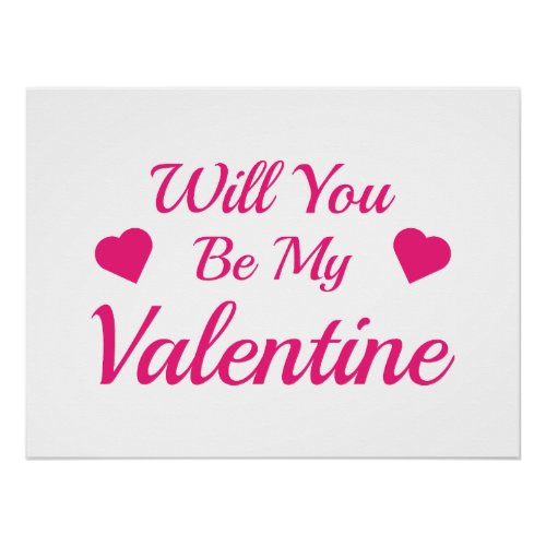 Will You Be My Valentine 34 Sleeve Raglan T_Shirt Poster
