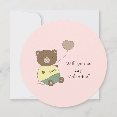 Will You Be My Valentine Blush Pink Holiday Card