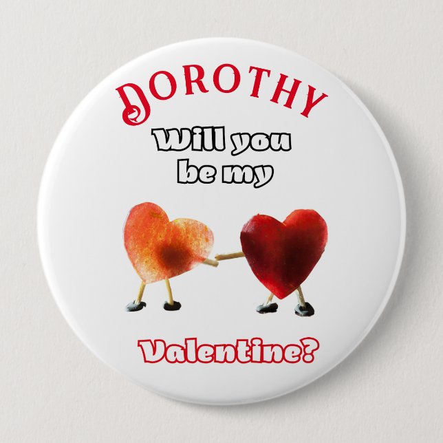 Will you be my Valentine? Button (Front)