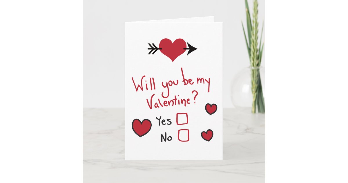 Will You Be My Valentine Card | Zazzle