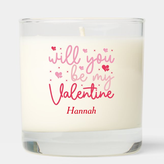 Will You Be My Valentine Custom Name Scented Candle (Right)