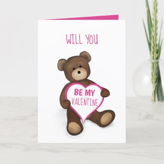 Will You Be My Valentine Cute Personalized Holiday Card | Zazzle.com