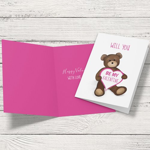 Will You Be My Valentine Cute Personalized  Holiday Card