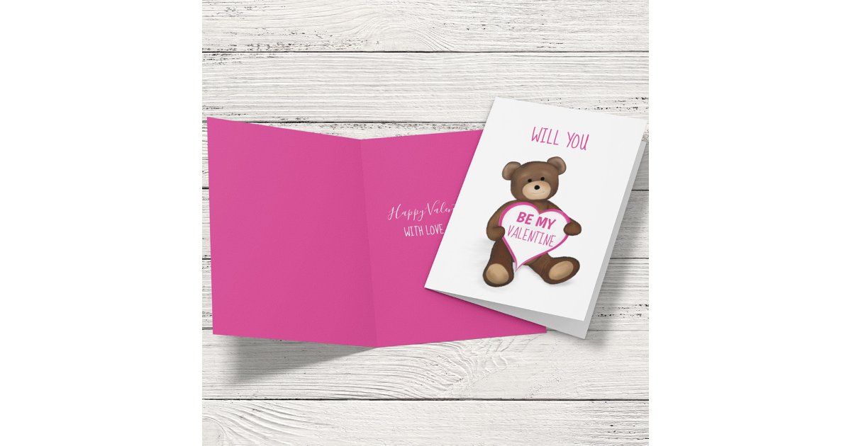 Will You Be My Valentine Cute Personalized Holiday Card | Zazzle