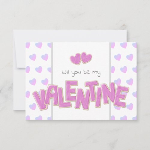 will you be my valentine cutout cookies card