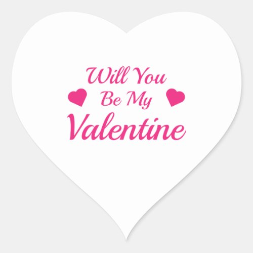 Will You Be My Valentine Heart Sticker