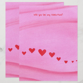Will you be my Valentine, heart themed stationery