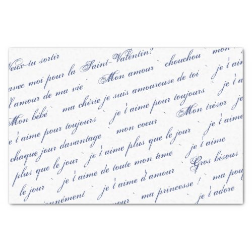 Will You Be My Valentine in French Script Tissue P Tissue Paper