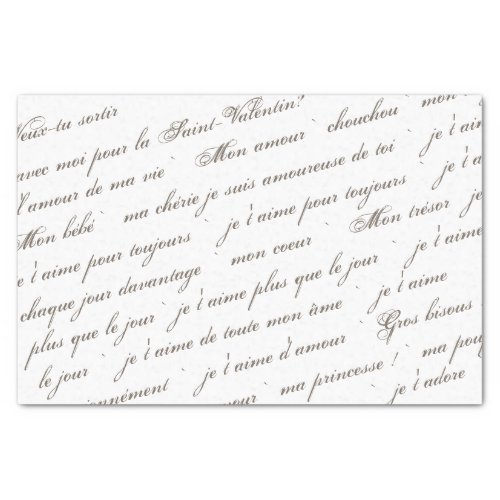 Will You Be My Valentine in French Script Tissue Paper