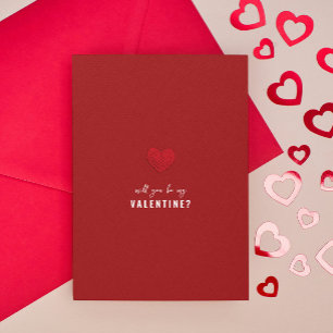 Will you be my Valentine, minimalistic romantic Invitation